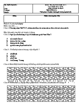 Đề kiểm tra định kỳ học kỳ I môn Lịch sử và Địa lí Lớp 4 - Năm học 2015-2016